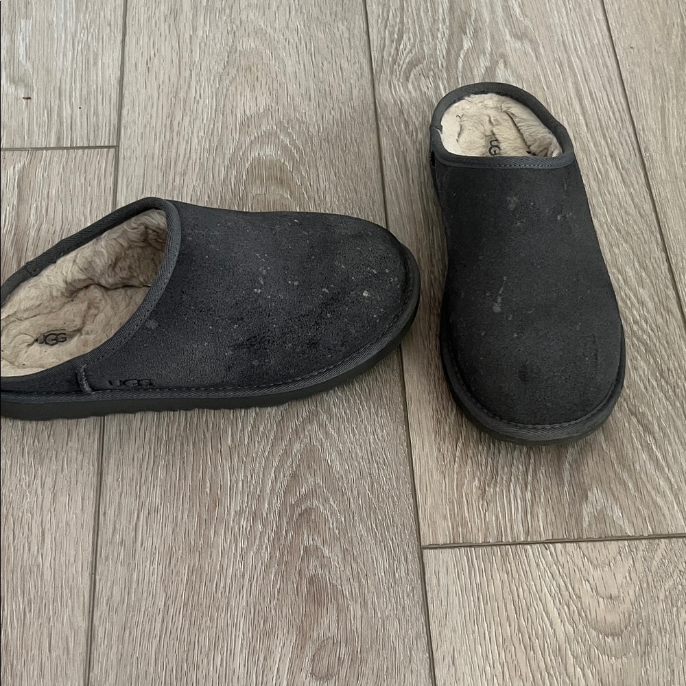 UGG GREY Slip-On Slippers with Cream Lining
